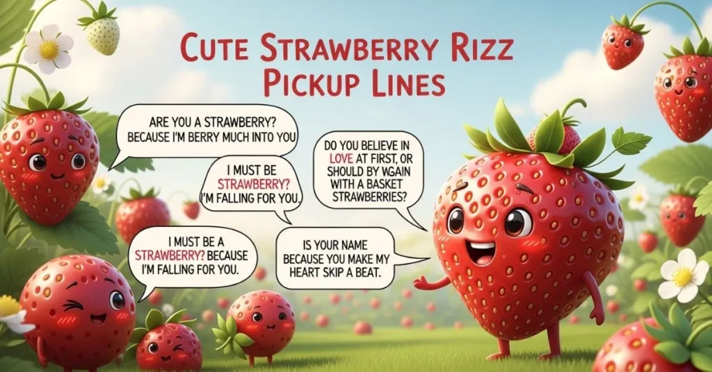Cute Strawberry Rizz Pickup Lines