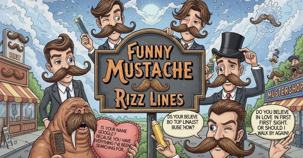 Funny Mustache Rizz Lines